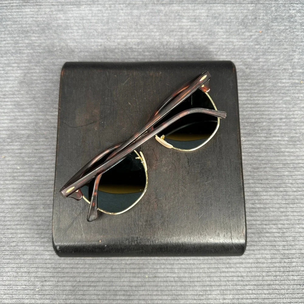 Ray-Ban RB3016 Clubmaster Tortoise Blue Flash Mirror Sunglasses 51mm Y2k